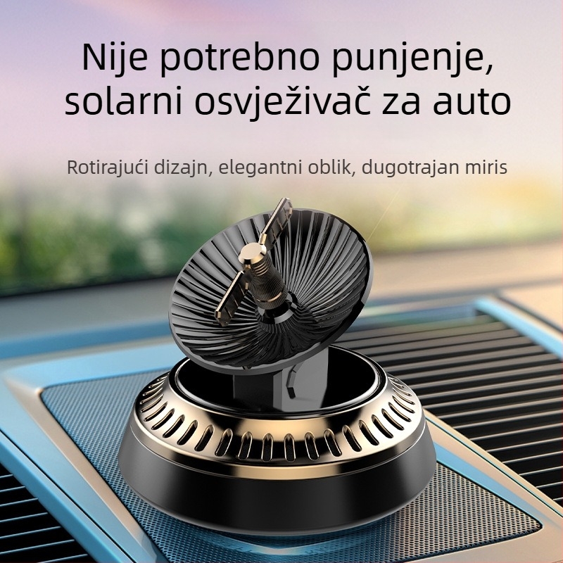 Solarni auto-aromator za sjedište — Citrus Ocean / Gardenia, 5–10 ml, aromaterapija u automobilu