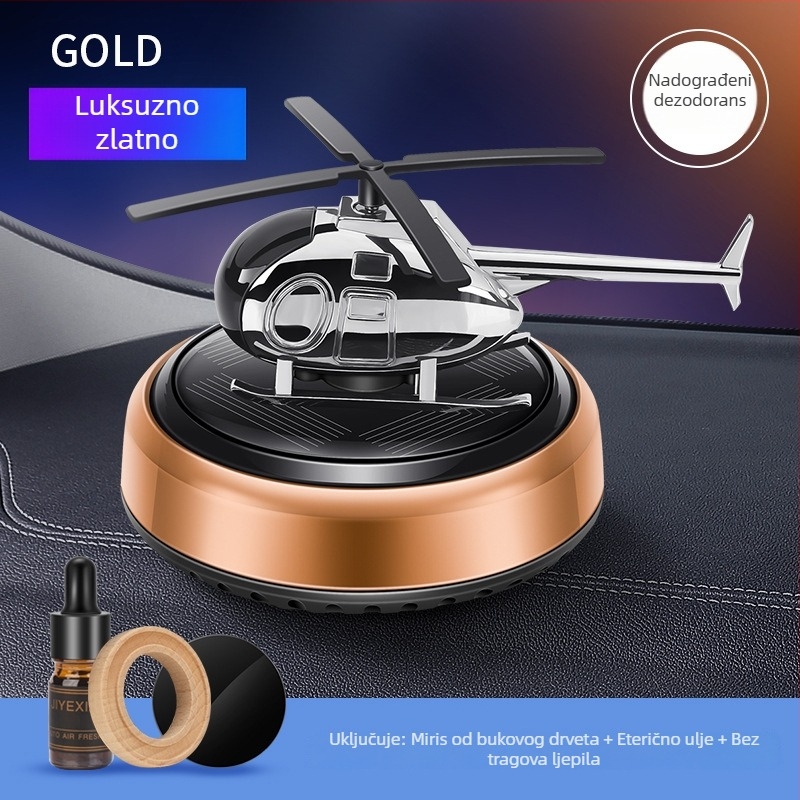 Floating Card Solarno napajani auto aromaterapijski difuzor ukras s dizajnom helikoptera