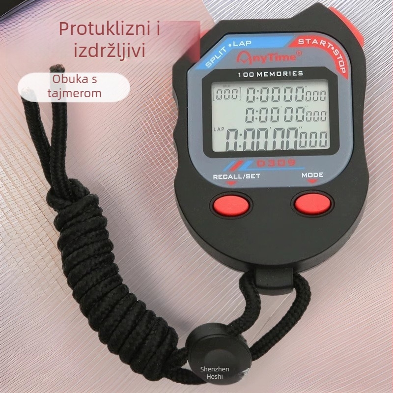 Elektroničke štoperice s više funkcija, ABS kućište, zaslon s dva retka, preciznost 1/1000