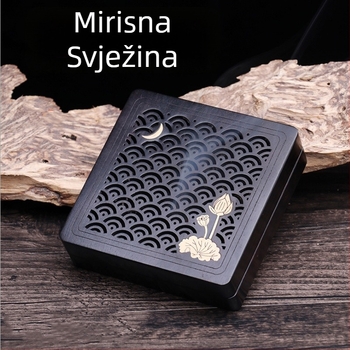 Zen držač mirisa za auto od ebonovog drveta, s izrezbarenim otvorom za središnju konzolu