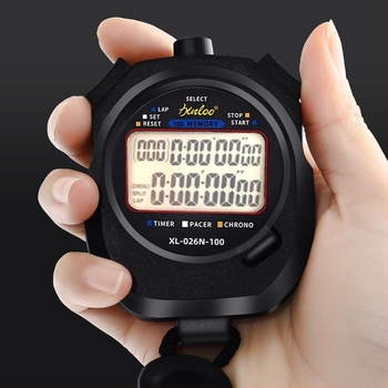 Xinlong elektronička štoperica - dvostruki red zaslona, ABS kućište, ručni mjerač vremena za atletiku i druge trkačke sportove