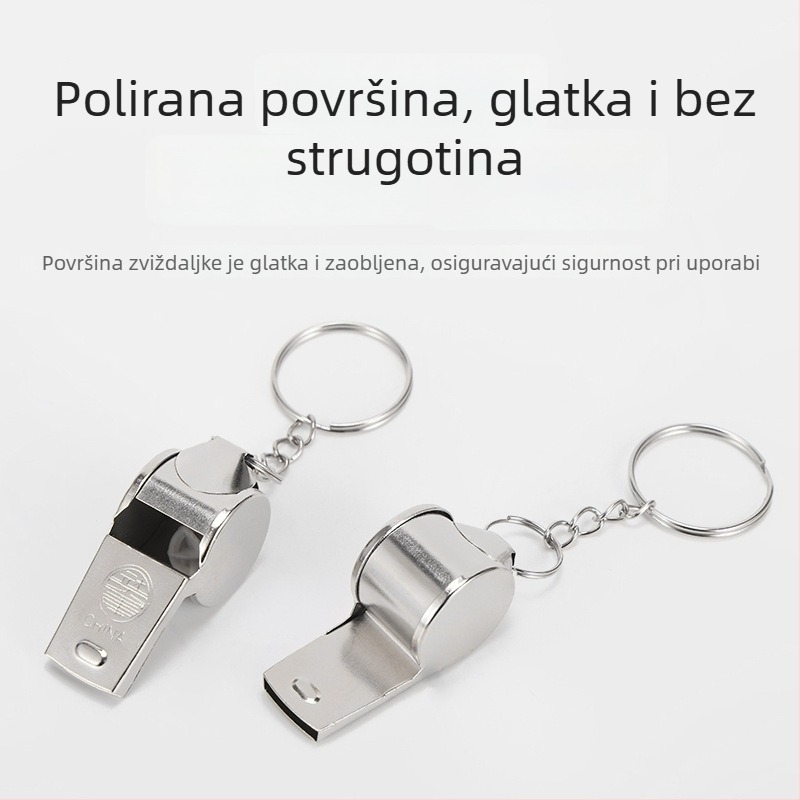 Zviždaljka od željeza, mali oblik; mogućnost tiskanja logotipa; prilagodljiva; pogodna za trčanje, biciklizam, planinarenje, fitness i plivanje