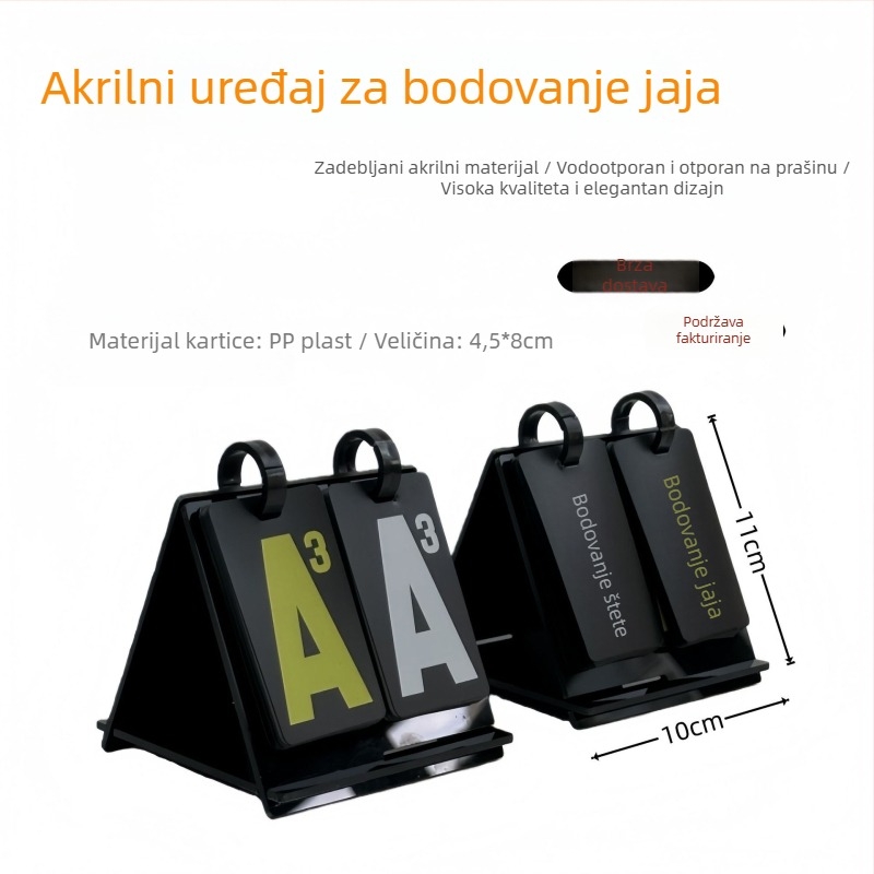 Tablica bodova za igru s kartama za razbijanje jaja | Akrilna, vodootporna | Značka Jingxin Digital | Model J-030 | Prilagodljivo