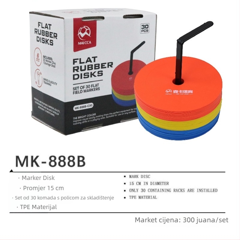 MAICCA disk za označavanje treninga nogometa - plosnati okrugli disk za označavanje terena, materijal TPR, prilagodljivo obrađivanje, pomoćni alat za trening nogometa