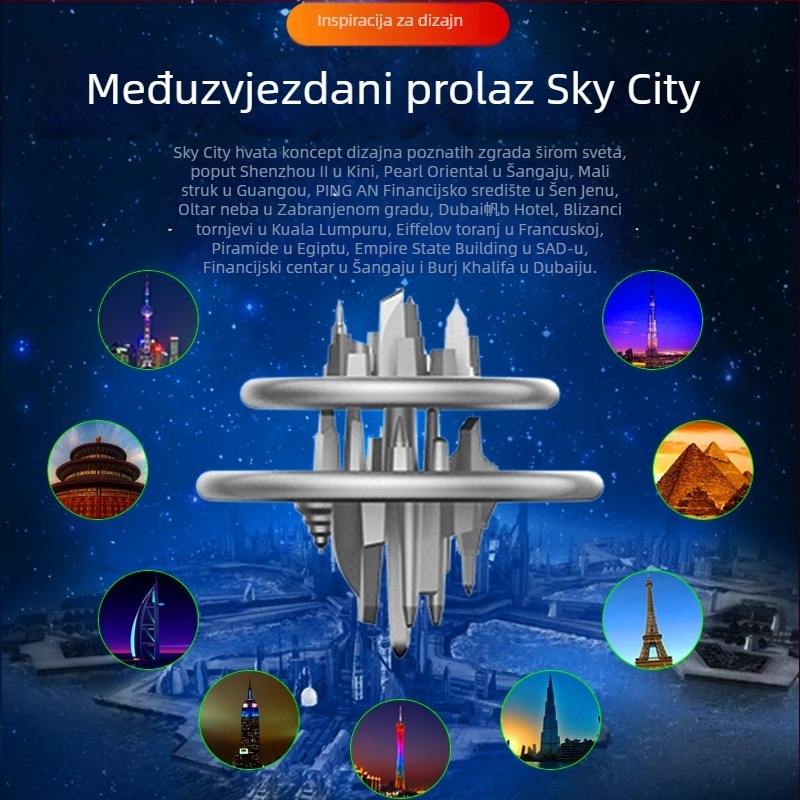 Sky City automobilski parfem sa solarnom energijom za središnju konzolu