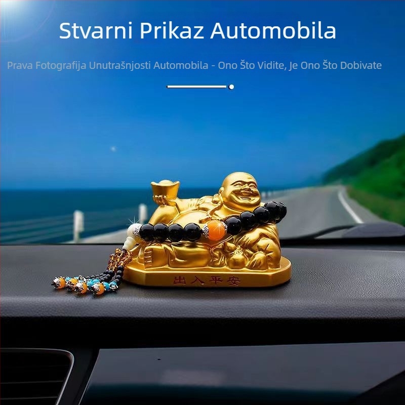 Auto ukras s Maitreya Budom – smolna statua, kineski tradicionalni stil, Beautiful Car, održava mir u vozilu