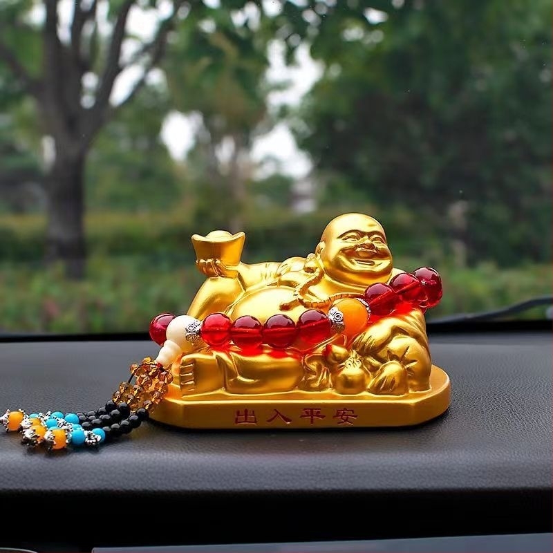 Auto ukras s Maitreya Budom – smolna statua, kineski tradicionalni stil, Beautiful Car, održava mir u vozilu