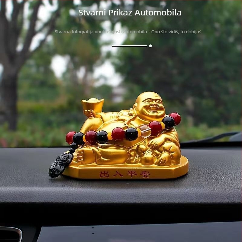Auto ukras s Maitreya Budom – smolna statua, kineski tradicionalni stil, Beautiful Car, održava mir u vozilu