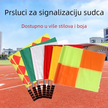 Startna zastavica za atletiku - Šip z nehrđajućeg čelika, Platnena zastavica, Drška od spužve, Model 5567, Mogućnost privatne etikete