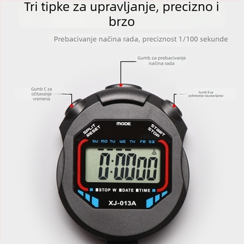Elektronički štoperica/timer s kućištem od aluminijske legure, vodootporan, s funkcijom pauze, protuklizno, za trčanje