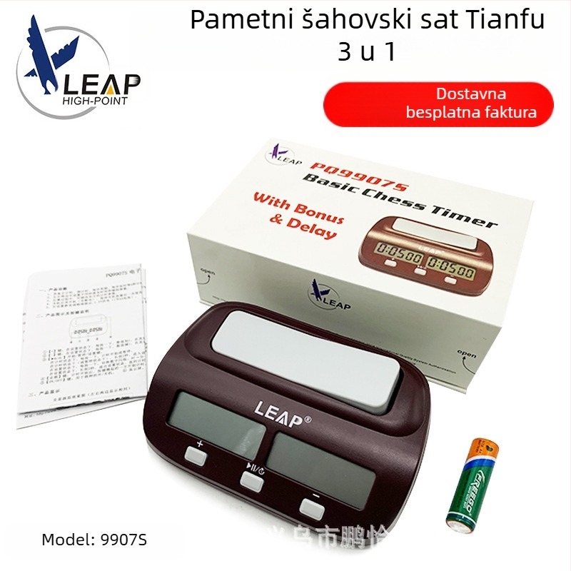Elektronski šahovski štoperica, ABS kućište, 252 g, mogućnost ispisa logotipa, pogodan za šah i igre kartama