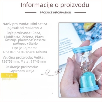 Stakleni pješčani časovnik – obrazovno upravljanje vremenom, viseća ukrasna figurica, poklon za učenike