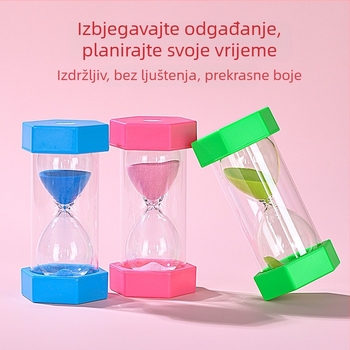 Hexagonalni pješčani časovnik – set 10/30 minuta, ručna izrada, obična stakla, jednostavan moderni stil
