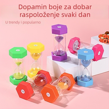 Hexagonalni pješčani časovnik – set 10/30 minuta, ručna izrada, obična stakla, jednostavan moderni stil