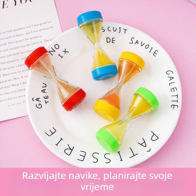 Igračka s pješčanim satom – karikaturistički klasičan dizajn, stakleni materijal, moderan minimalistički stil, viseća dekoracija, pogodna kao dar