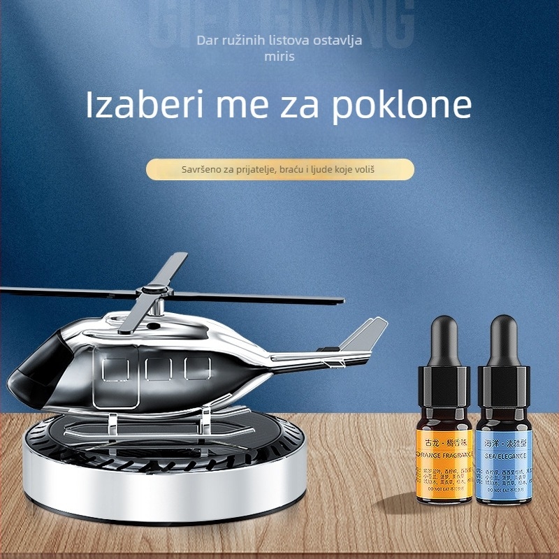 Solarna helikopterska ukras za automobil – miris, rotirajući dekor unutrašnjosti