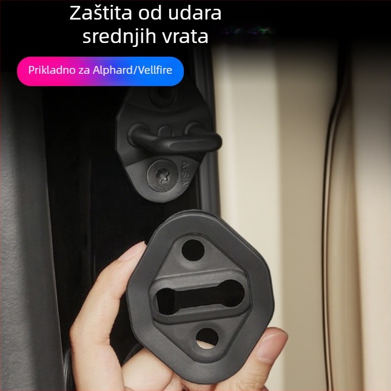 Silikonski pokrov brava vrata za Toyota Alphard 30 Series — srednji gumeni prsten amortizera, unutarnja modifikacija, brend Happy Fire