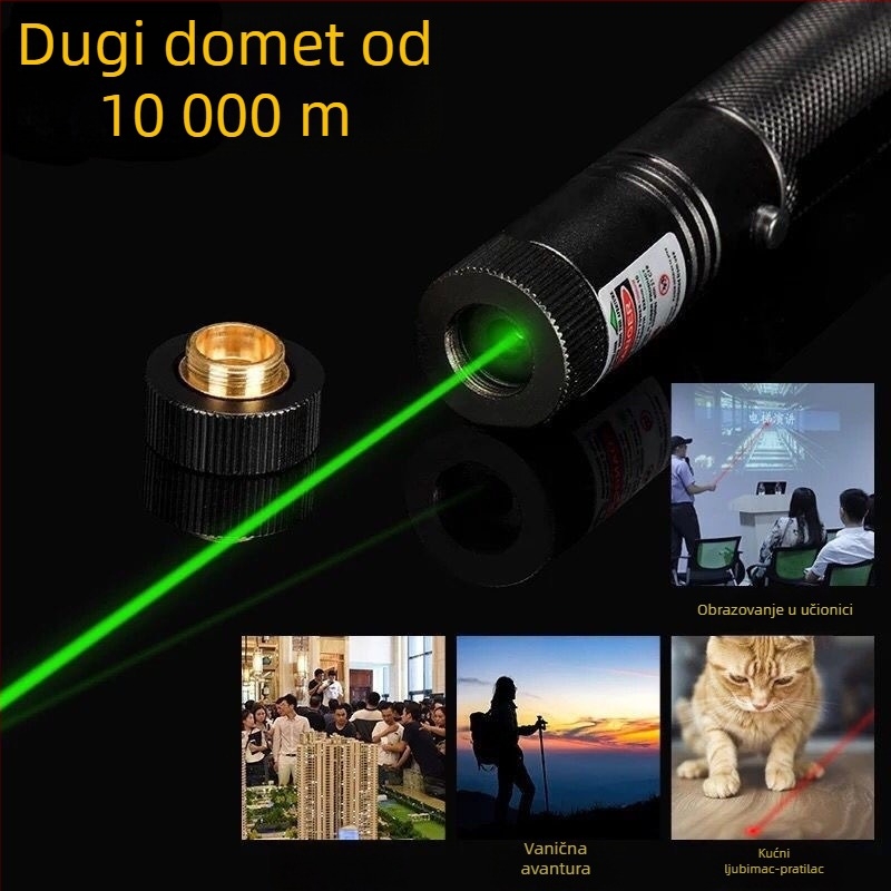 Laser baterija 303 sa zelenim svjetlom i motivom zvjezdano nebo, LED, aluminijska legura, punjiva, 4800mAh baterija, domet >500 m