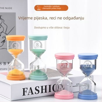 Macaron oblik svjetlećeg pješčanog sata - visoko borosilikatno staklo, puhana izrada, jednostavan modern stil, idealan dar za putovanja, maturu i zabave