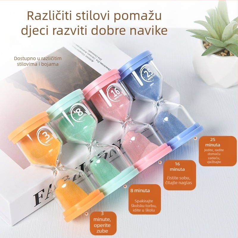 Macaron oblik svjetlećeg pješčanog sata - visoko borosilikatno staklo, puhana izrada, jednostavan modern stil, idealan dar za putovanja, maturu i zabave