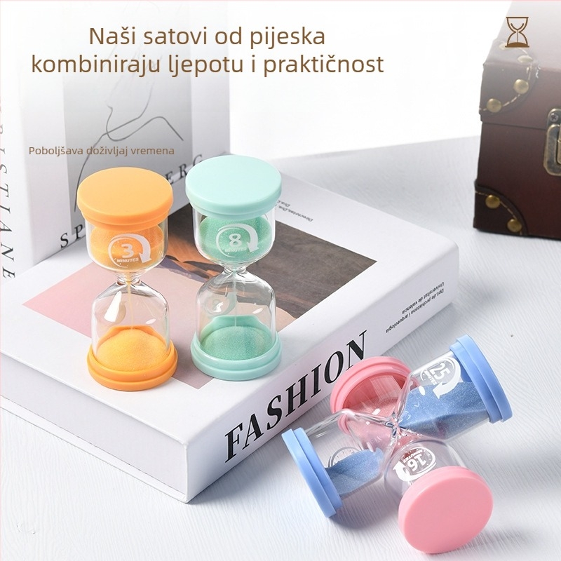 Macaron oblik svjetlećeg pješčanog sata - visoko borosilikatno staklo, puhana izrada, jednostavan modern stil, idealan dar za putovanja, maturu i zabave