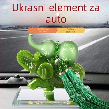 Auto unutrašnja dekoracija s motivom slona i tikve, modernog stila, materijal smola i kristali, Xi Mao brend, tiskani logo, mogućnost prilagodbe