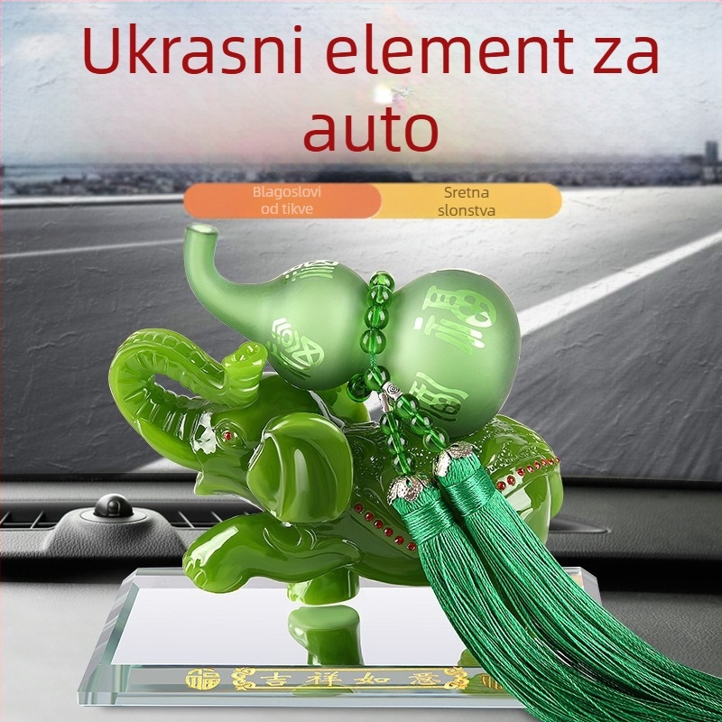 Auto unutrašnja dekoracija s motivom slona i tikve, modernog stila, materijal smola i kristali, Xi Mao brend, tiskani logo, mogućnost prilagodbe