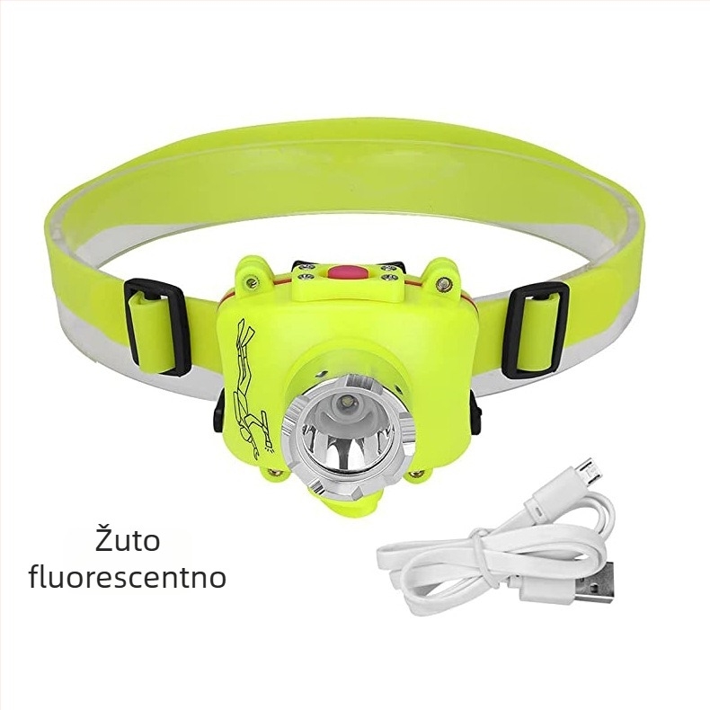 Potapljačka čelna lampa USB punjiva LED, ABS kućište, prijenosna