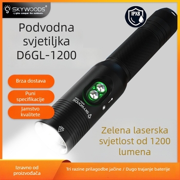 Potopna svjetiljka SKYWOODS, 1200 lumena, laserom, podvodno osvjetljenje, dug domet, indikator svjetla