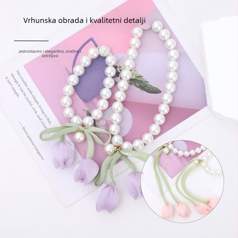 Držač zavjese Tulip Pearl Buckle, Materijal: Plast + Magnet + Tekstilna umjetnost, Stil: Svijetli luksuz, Izvoz preko granice ekskluzivan