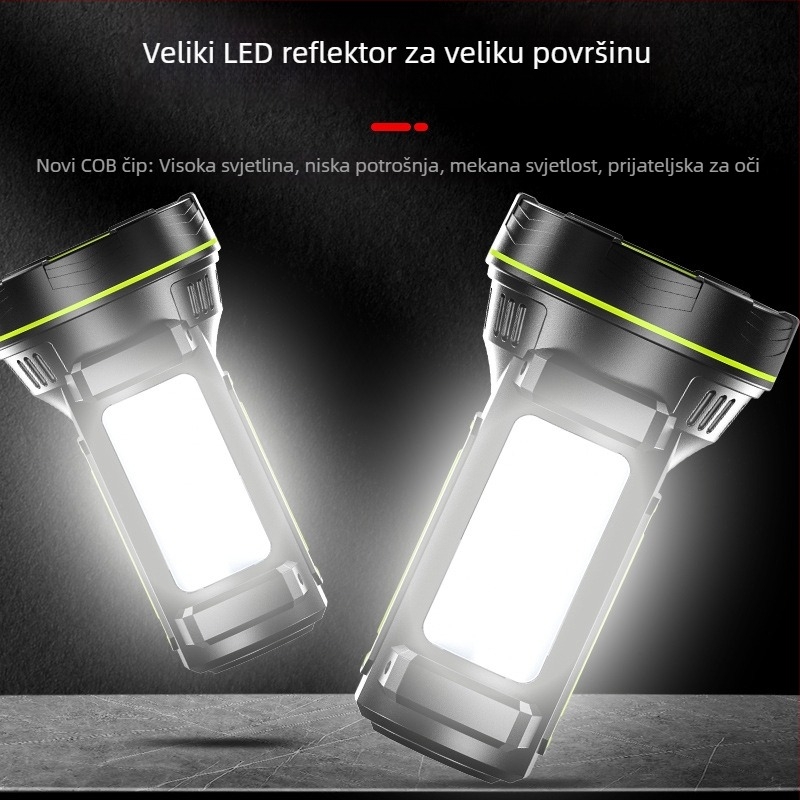 Vanjski ručni LED reflektor, 3W, 1200mAh punjiva baterija, domet 200–500 m