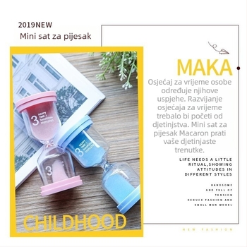 Staklena pješčana časovnica za djecu i učenike, otporna na padove, podsjetnik vremena obroka, prilagodljiv logo