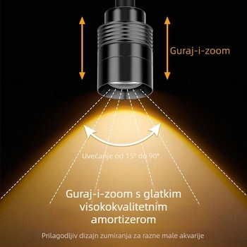 Mini LED reflektor za akvarij, zumirajući, 3W, PC, 0104-H reflektor, 200 g