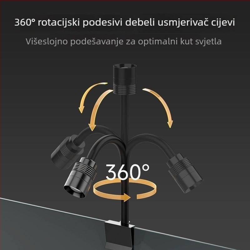 Mini LED reflektor za akvarij, zumirajući, 3W, PC, 0104-H reflektor, 200 g