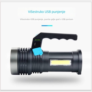 ABS prijenosna radna svjetiljka sa bočnim svjetlom, baterija 1200mAh, snaga 10W, napajanje baterijom, domet 200-500 m