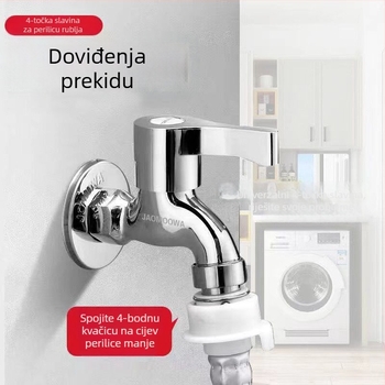 Zidni ventil za perilicu rublja, legura cinka i bakra, jednosoban hladan dotok, 4-6 priključaka, ugradnja u zid, bakreni jezgreni ventil, pogodan za mop umivaonik, perilicu i vanjsku upotrebu