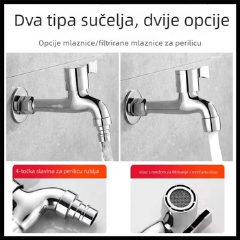 Zidni ventil za perilicu rublja, legura cinka i bakra, jednosoban hladan dotok, 4-6 priključaka, ugradnja u zid, bakreni jezgreni ventil, pogodan za mop umivaonik, perilicu i vanjsku upotrebu