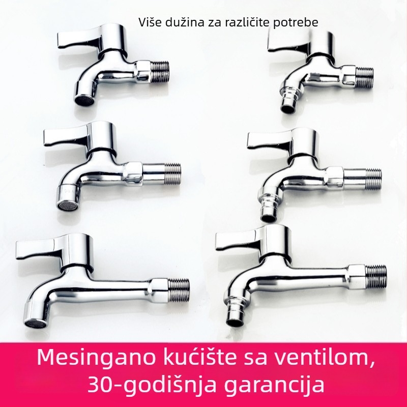Zidni ventil za perilicu rublja, legura cinka i bakra, jednosoban hladan dotok, 4-6 priključaka, ugradnja u zid, bakreni jezgreni ventil, pogodan za mop umivaonik, perilicu i vanjsku upotrebu
