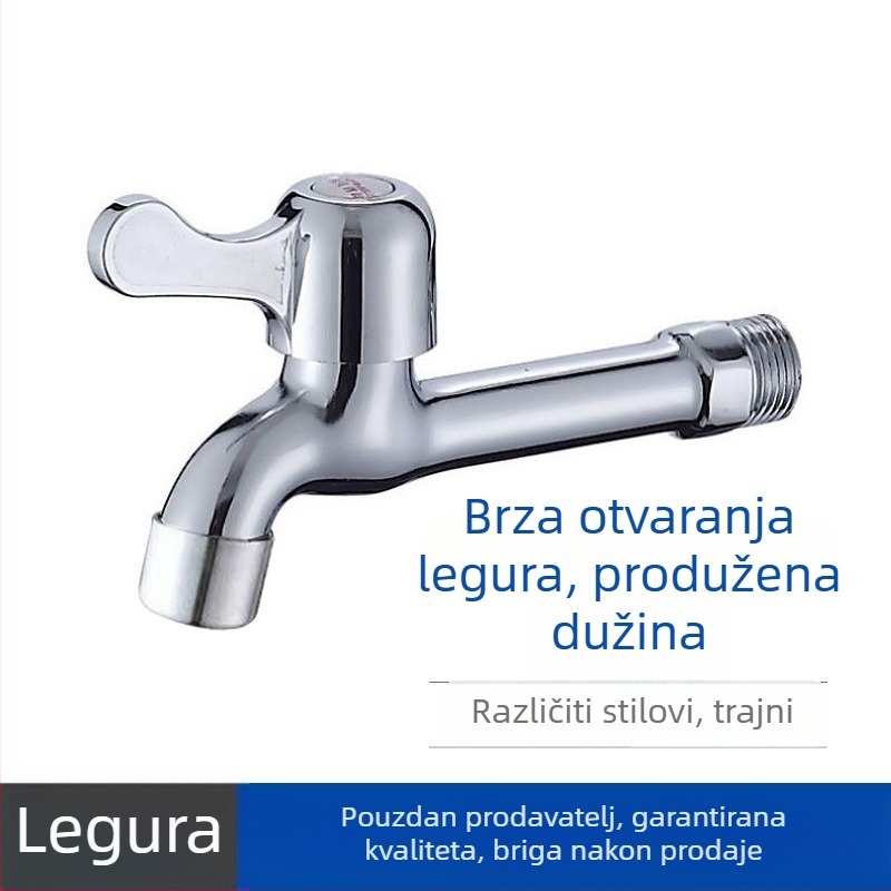Zidni ventil za perilicu rublja, legura cinka i bakra, jednosoban hladan dotok, 4-6 priključaka, ugradnja u zid, bakreni jezgreni ventil, pogodan za mop umivaonik, perilicu i vanjsku upotrebu