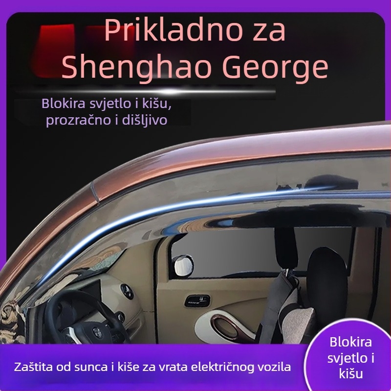 PU materijal kišni vizir za prozor električnog četverokotaša – zaštita od kiše prozora; bez prilagodbe