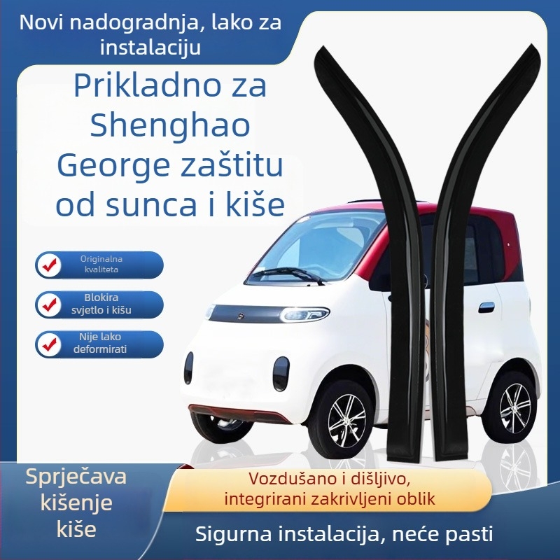 PU materijal kišni vizir za prozor električnog četverokotaša – zaštita od kiše prozora; bez prilagodbe