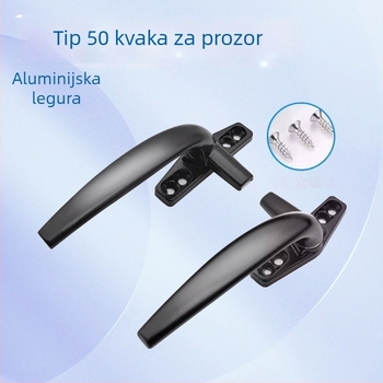 Držač za vrata i prozore tipa 50 za vanjske otvarne prozore, drška s sedam znakova od aluminijske legure s zaključavanjem, debeli anti-krađa dizajn — HUARUI