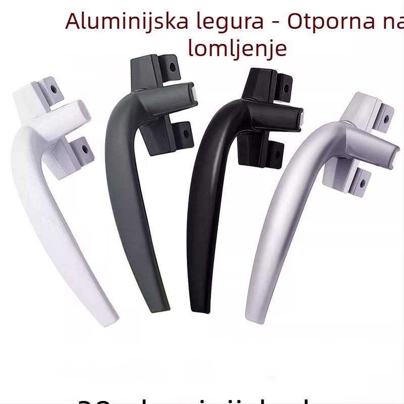 Držač za vrata i prozore tipa 50 za vanjske otvarne prozore, drška s sedam znakova od aluminijske legure s zaključavanjem, debeli anti-krađa dizajn — HUARUI