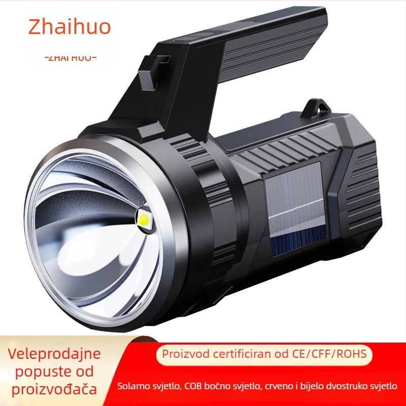 LED ručna lampica s ručnim pogonom, 15W, 2400mAh, domet 200-500 m