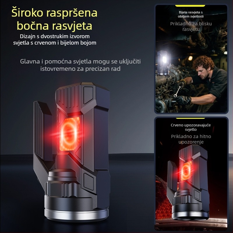 LED ručna lampica s ručnim pogonom, 15W, 2400mAh, domet 200-500 m