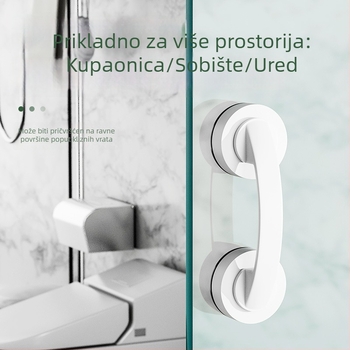 Drška za staklena klizna vrata — bez bušenja, snažno usisavanje; ABS materijal, antikorozijski premaz; za vrata i prozore