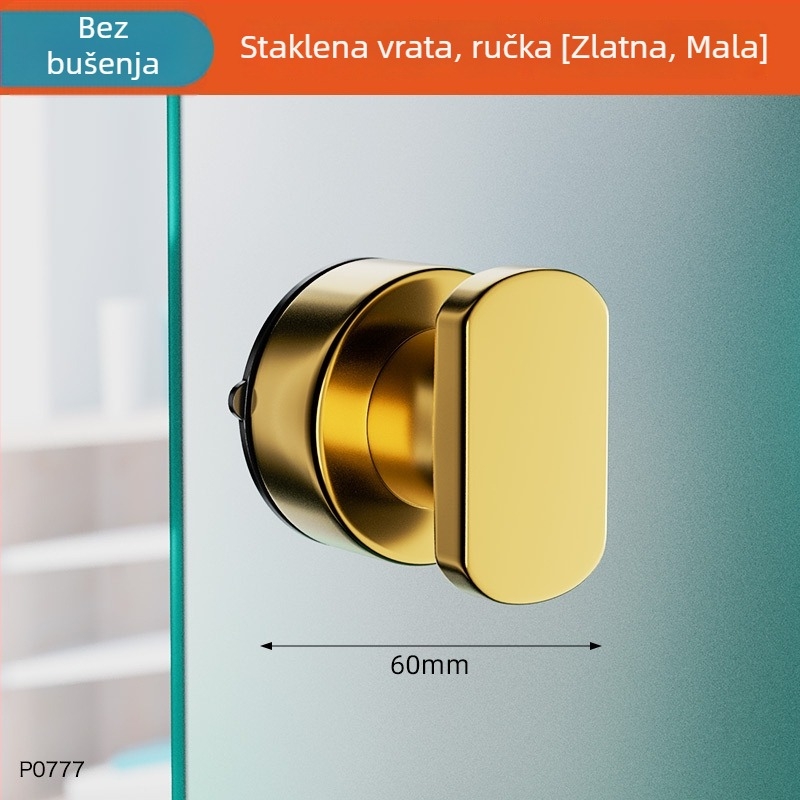 Drška za staklena klizna vrata — bez bušenja, snažno usisavanje; ABS materijal, antikorozijski premaz; za vrata i prozore