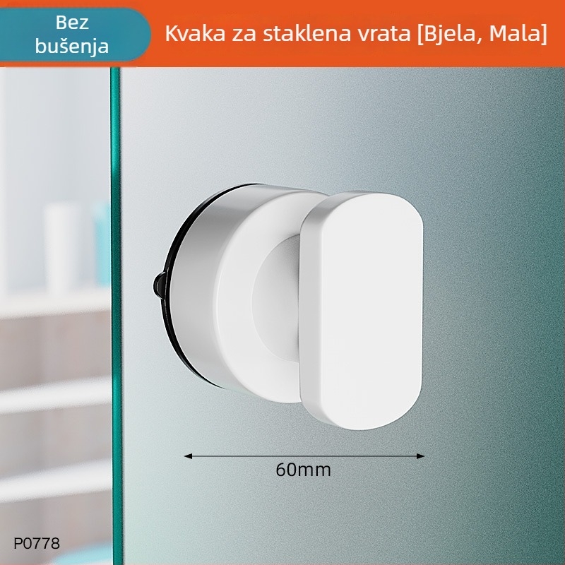 Drška za staklena klizna vrata — bez bušenja, snažno usisavanje; ABS materijal, antikorozijski premaz; za vrata i prozore