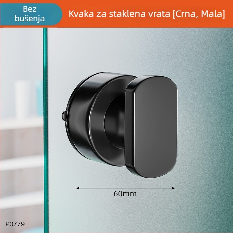 Drška za staklena klizna vrata — bez bušenja, snažno usisavanje; ABS materijal, antikorozijski premaz; za vrata i prozore