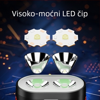 Prednja svjetiljka za bicikl – 5W laser, domet 200–500 m, baterija 5000 mAh, 360° rotacija